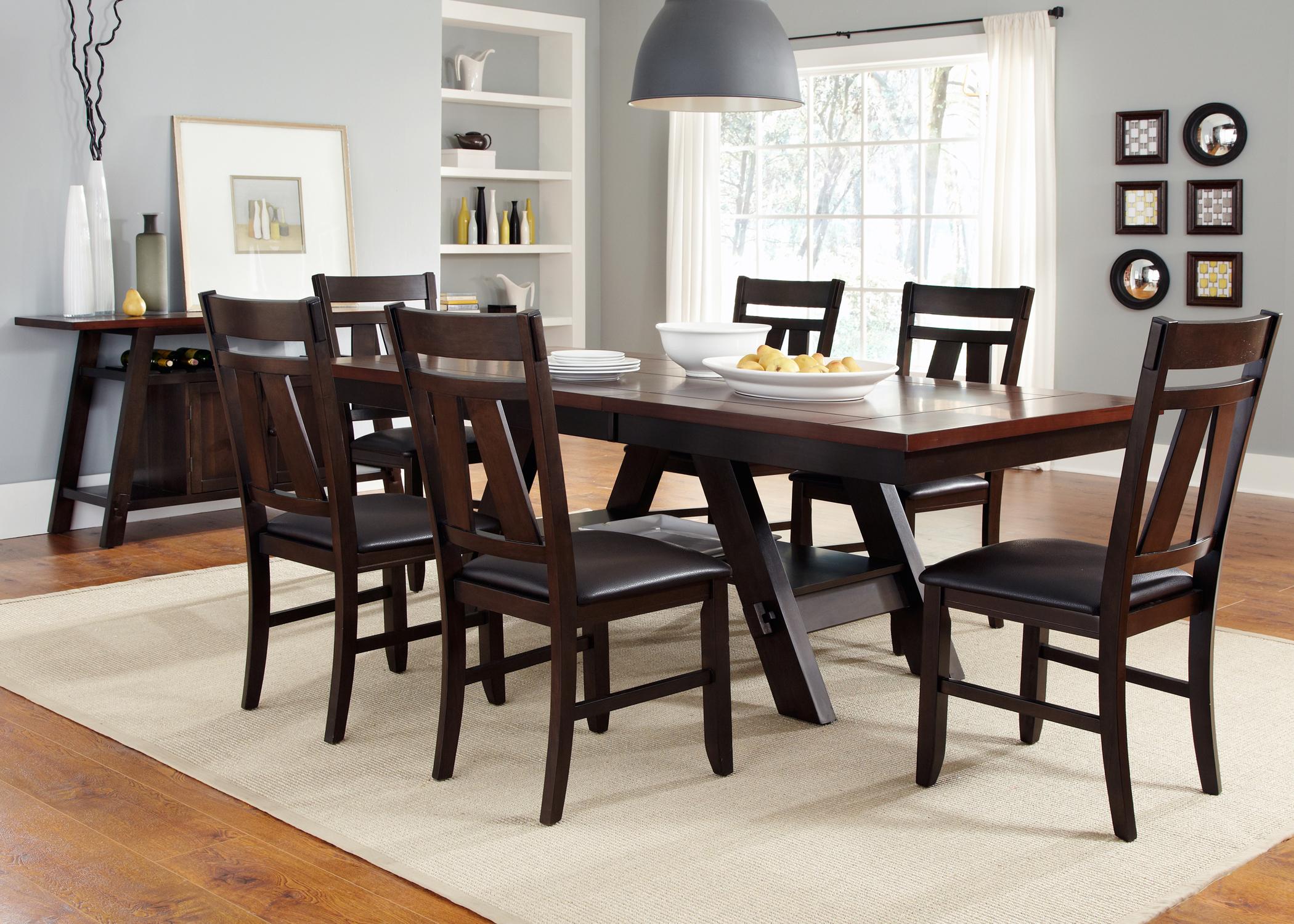 Liberty Furniture Lawson 116 Cd 7rls 7 Piece Rectangular Trestle Table And Splat Back Chairs Set Northeast Factory Direct Dining 7 Or More Piece Sets
