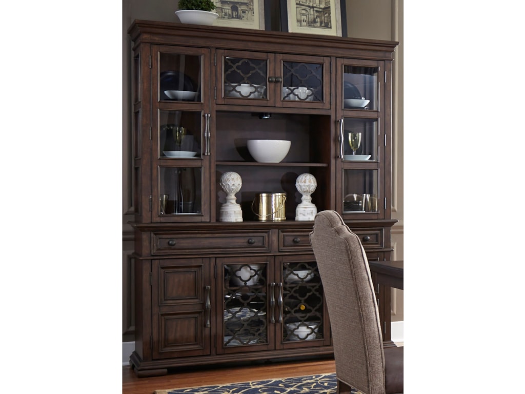 Liberty Furniture Lucca Traditional Buffet With Hutch Open Metal Grid Doors Liberty Furniture Lucca Traditional Buffet With Hutch Open Metal Grid Doors