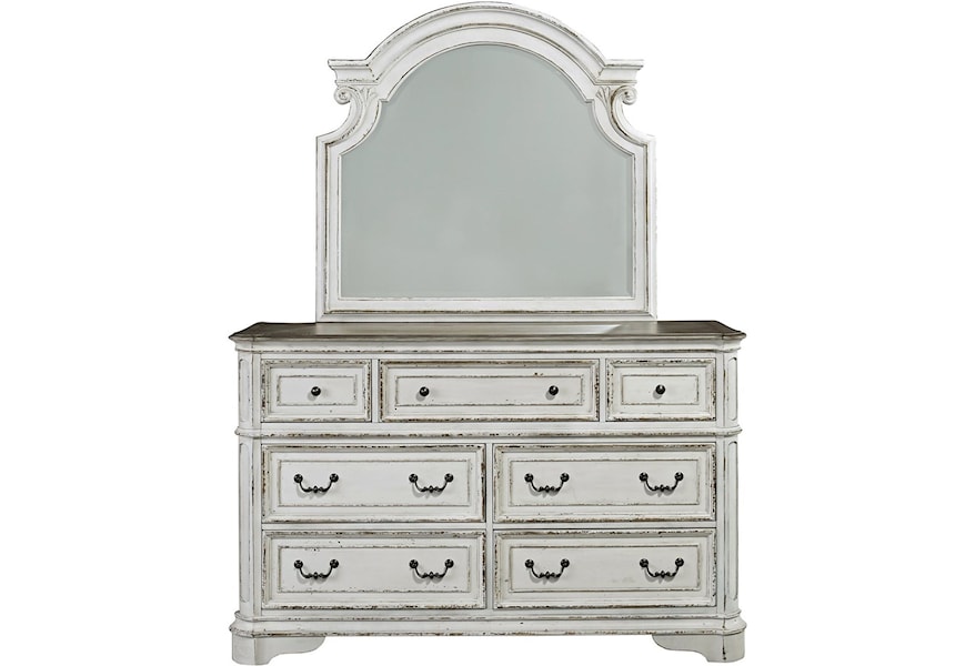 Liberty Furniture Magnolia Manor 7 Drawer Dresser And Mirror With
