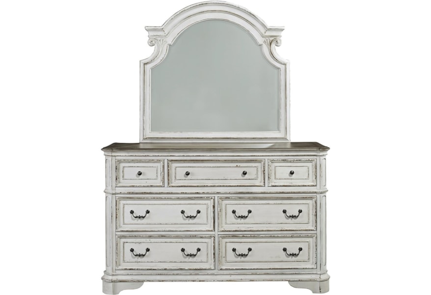 Liberty Furniture Magnolia Manor 7 Drawer Dresser And Mirror With