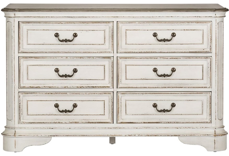 Liberty Furniture Magnolia Manor Traditional 6 Drawer Dresser With