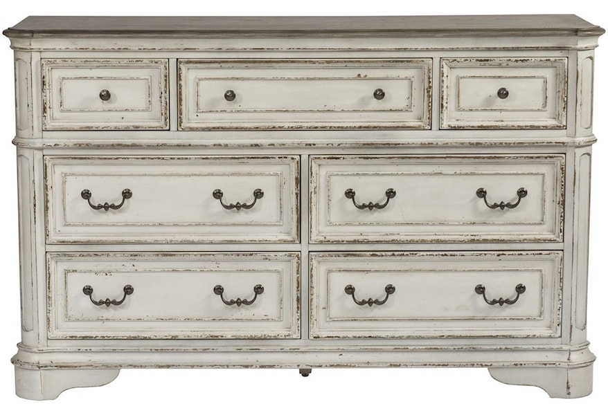 Liberty Furniture Magnolia Manor 7 Drawer Dresser With Felt Lined Top Drawers Johnny Janosik Dressers