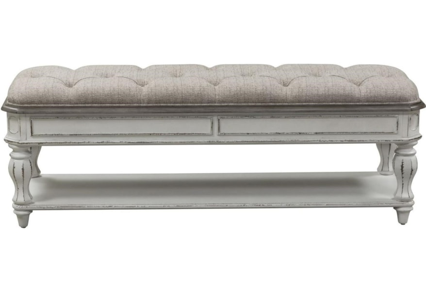 Liberty Furniture Magnolia Manor Traditional Upholstered Bed Bench
