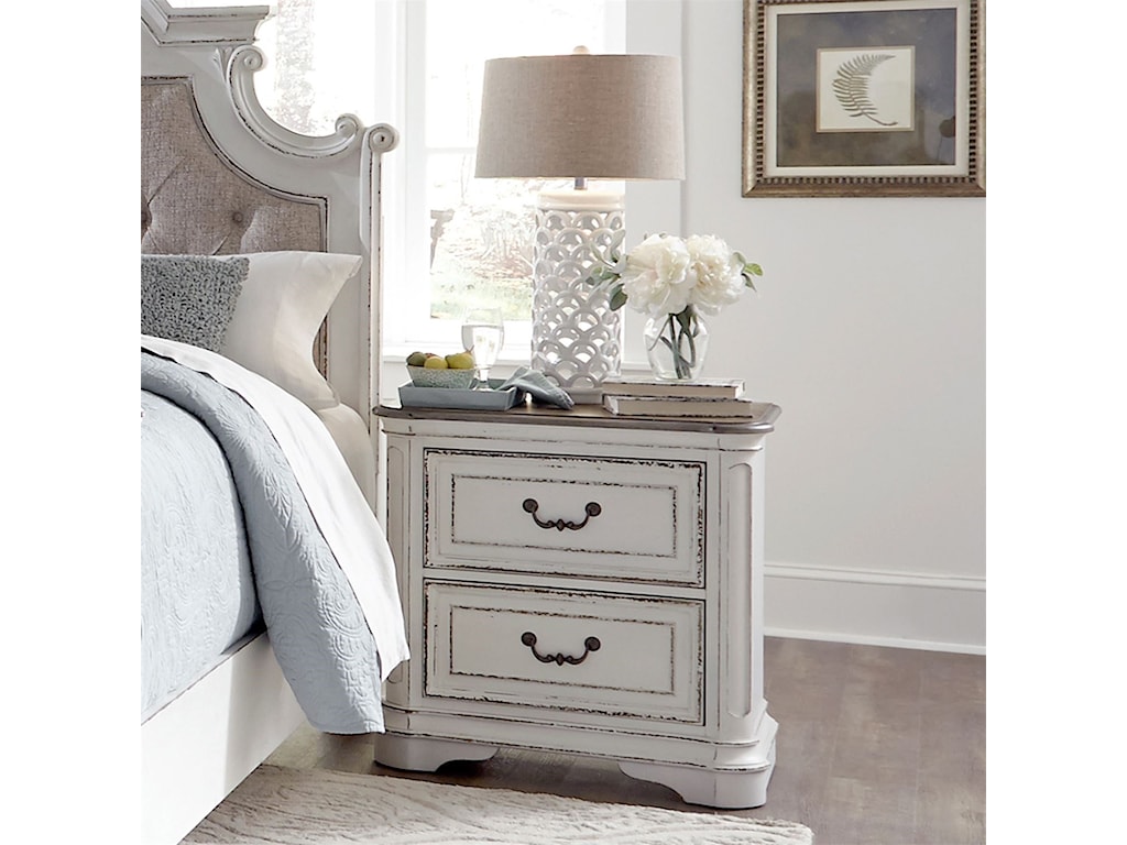 Liberty Furniture Magnolia Manor 2 Drawer Nightstand With Top Felt Lined Drawer Wayside Furniture Nightstands