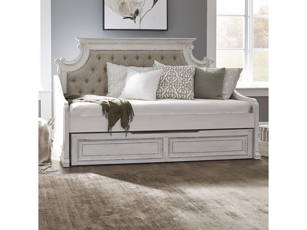 Liberty Furniture Magnolia Manor Twin Trundle Daybed With Tufted Upholstered Back Royal Furniture Daybeds Magnolia Home Daybed With Trundle