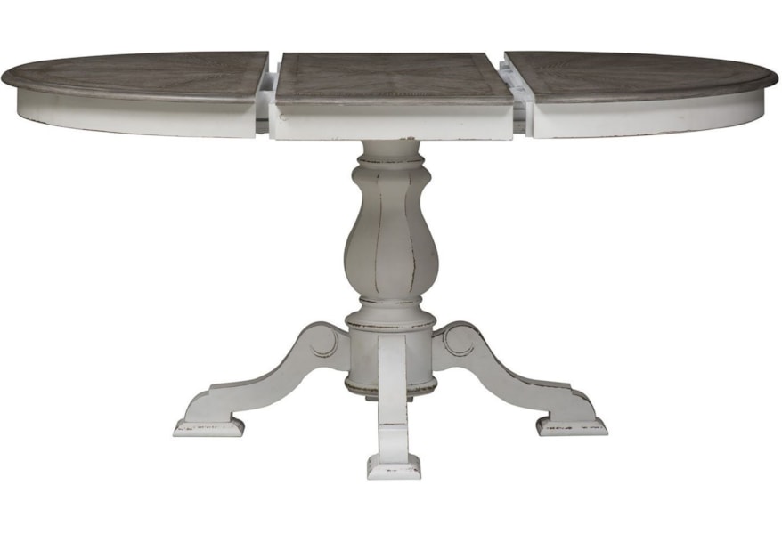 Liberty Furniture Magnolia Manor Dining Pedestal Table With Leaf