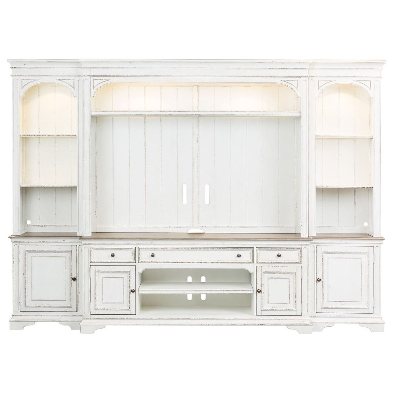 Liberty Furniture Magnolia Manor 4 Piece Entertainment Wall Unit