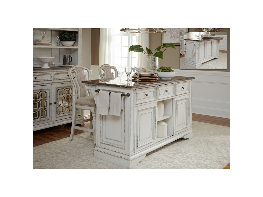 Liberty Furniture Magnolia Manor Dining Kitchen Island And Counter Height Stool Set Royal Furniture Pub Table And Stool Sets