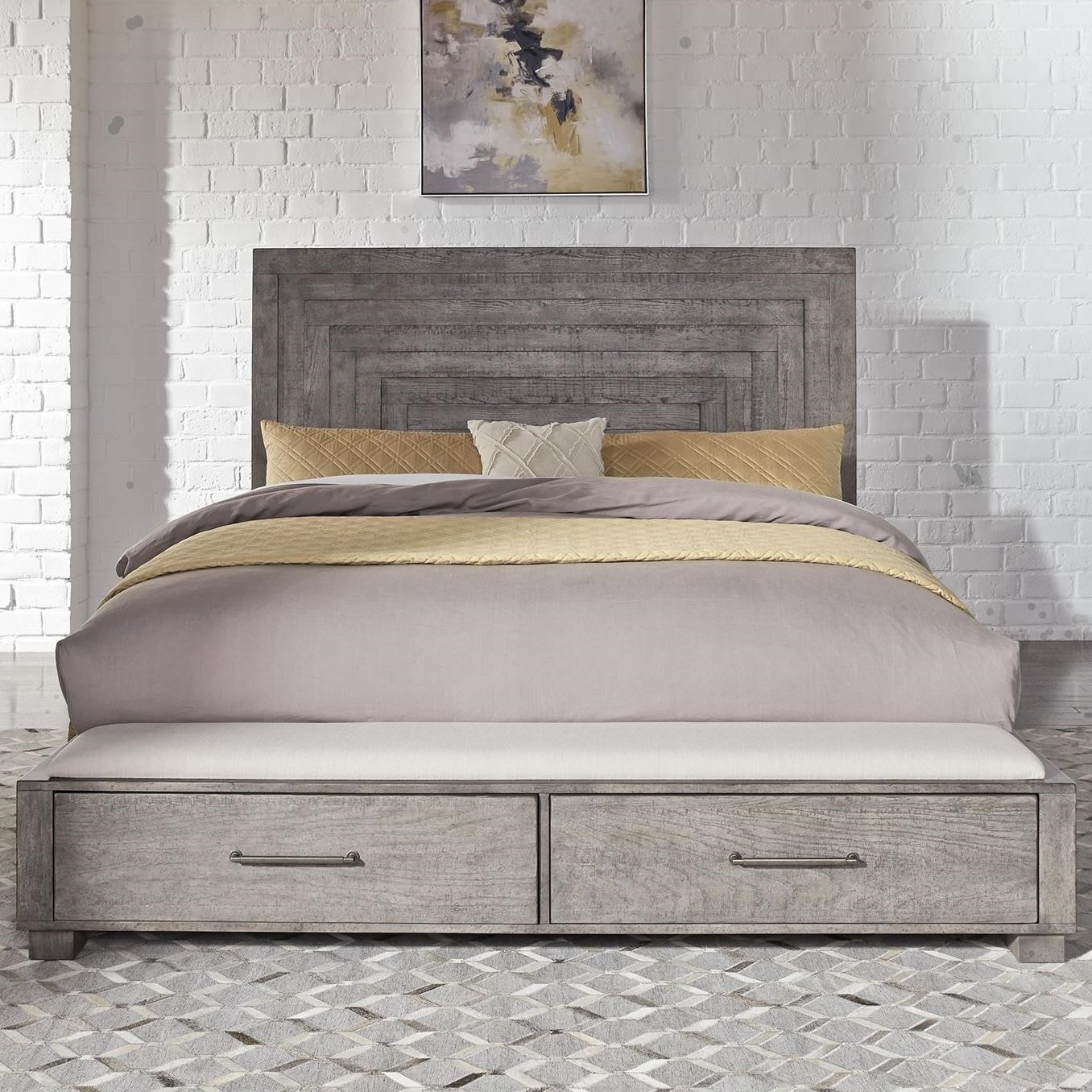 Liberty Furniture Modern Farmhouse Contemporary Queen Storage Bed