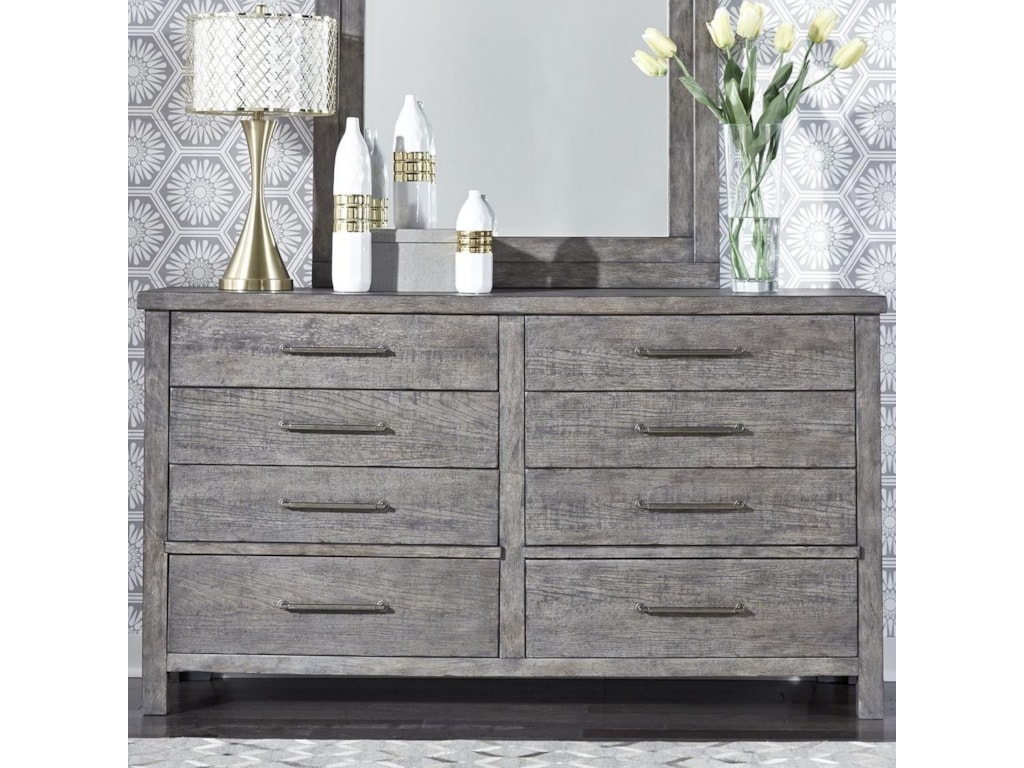 Liberty Furniture Modern Farmhouse Contemporary 8 Drawer Dresser