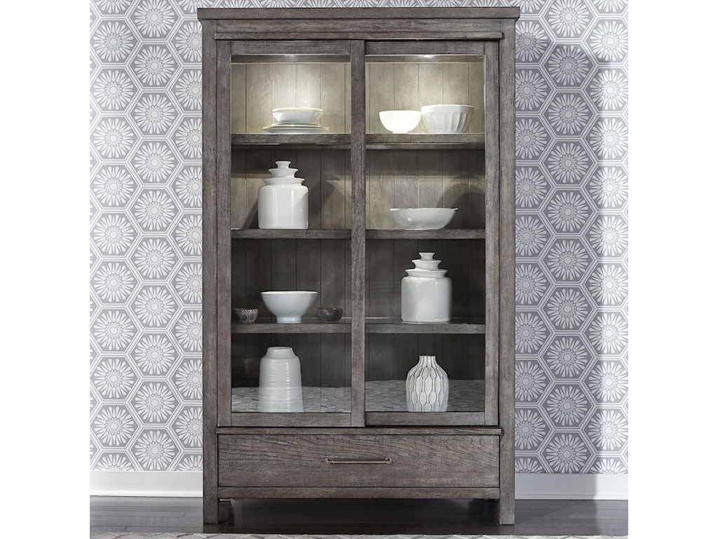Liberty Furniture Modern Farmhouse Contemporary 2 Door Display Cabinet With Interior Lighting Royal Furniture China Cabinets