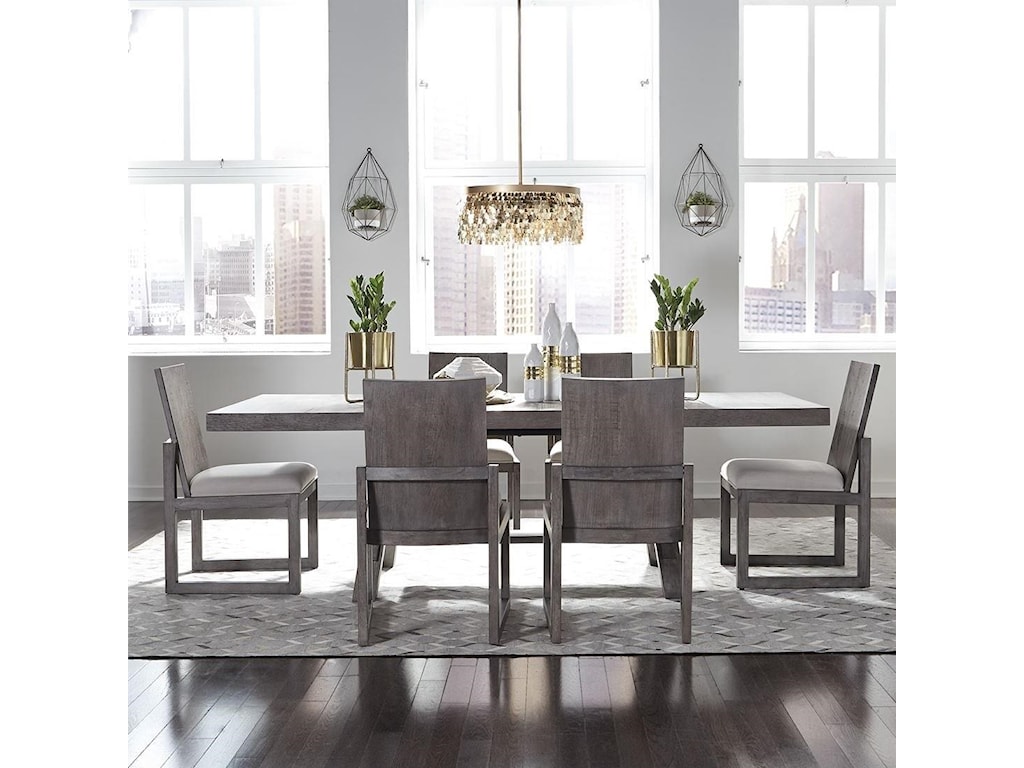 Liberty Furniture Modern Farmhouse 7 Piece Trestle Table And Chair Set Royal Furniture Dining 7 Or More Piece Sets