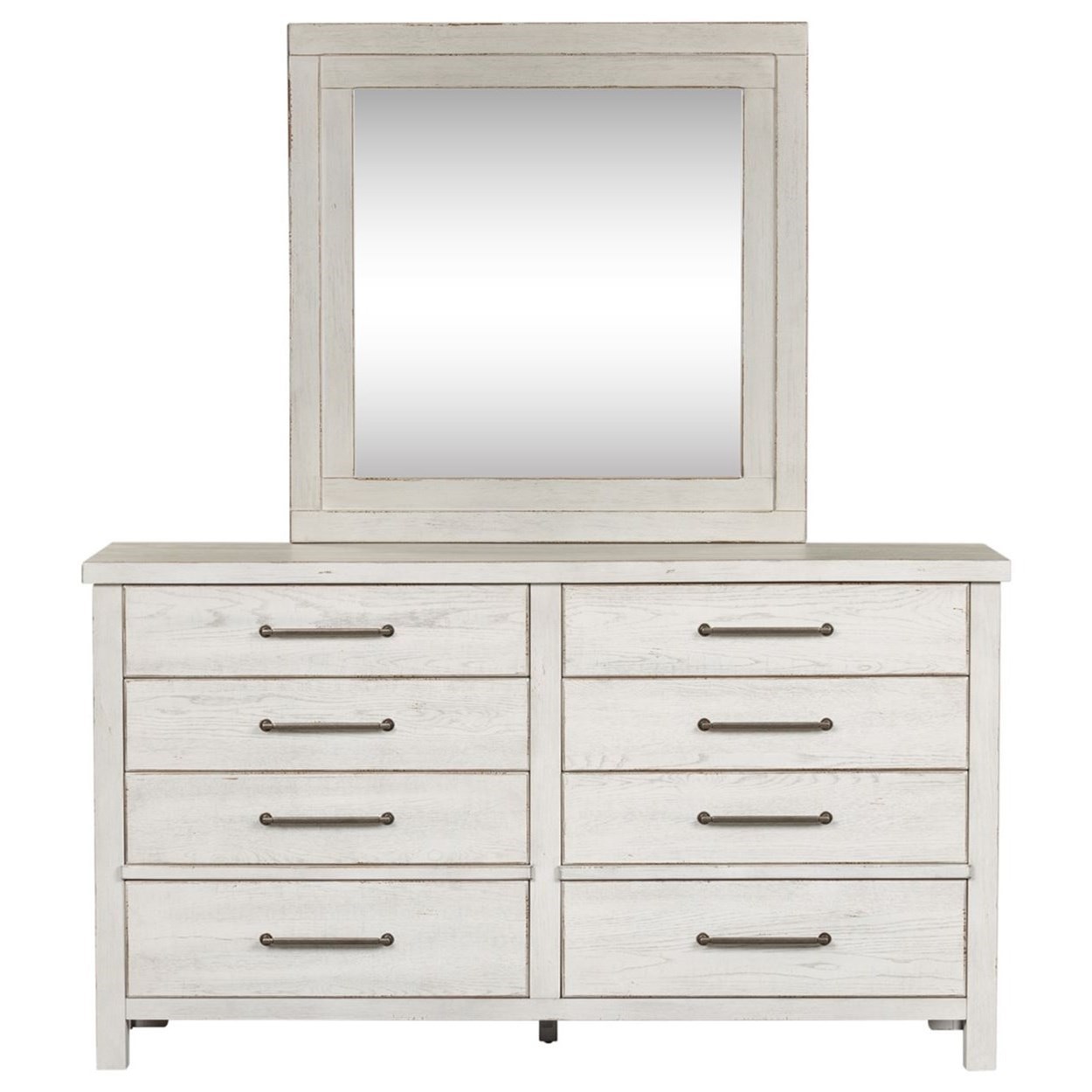 Liberty Furniture Modern Farmhouse Contemporary 8 Drawer Dresser And Mirror Set Royal Furniture Dresser Mirror Sets