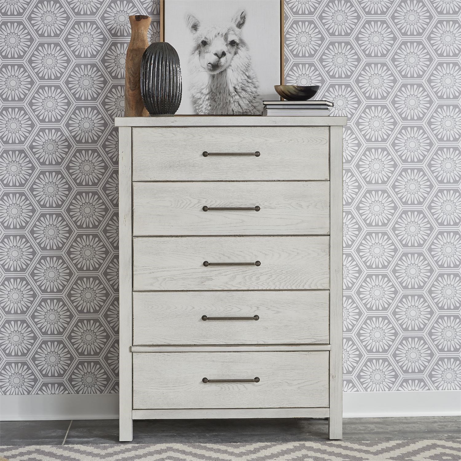 Liberty Furniture Modern Farmhouse Contemporary 5 Drawer Chest