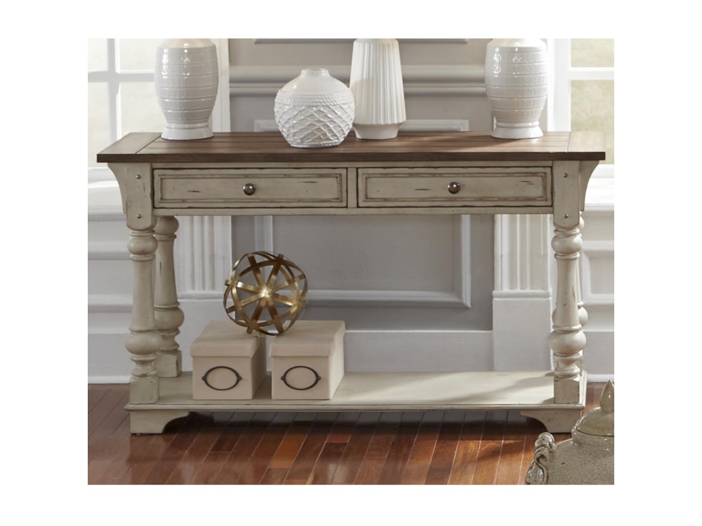 Morgan Creek Relaxed Vintage Sofa Table With Bottom Storage Shelf By Liberty Furniture At Royal Morgan Creek Relaxed Vintage Sofa Table With Bottom Storage Shelf By Liberty Furniture At Royal