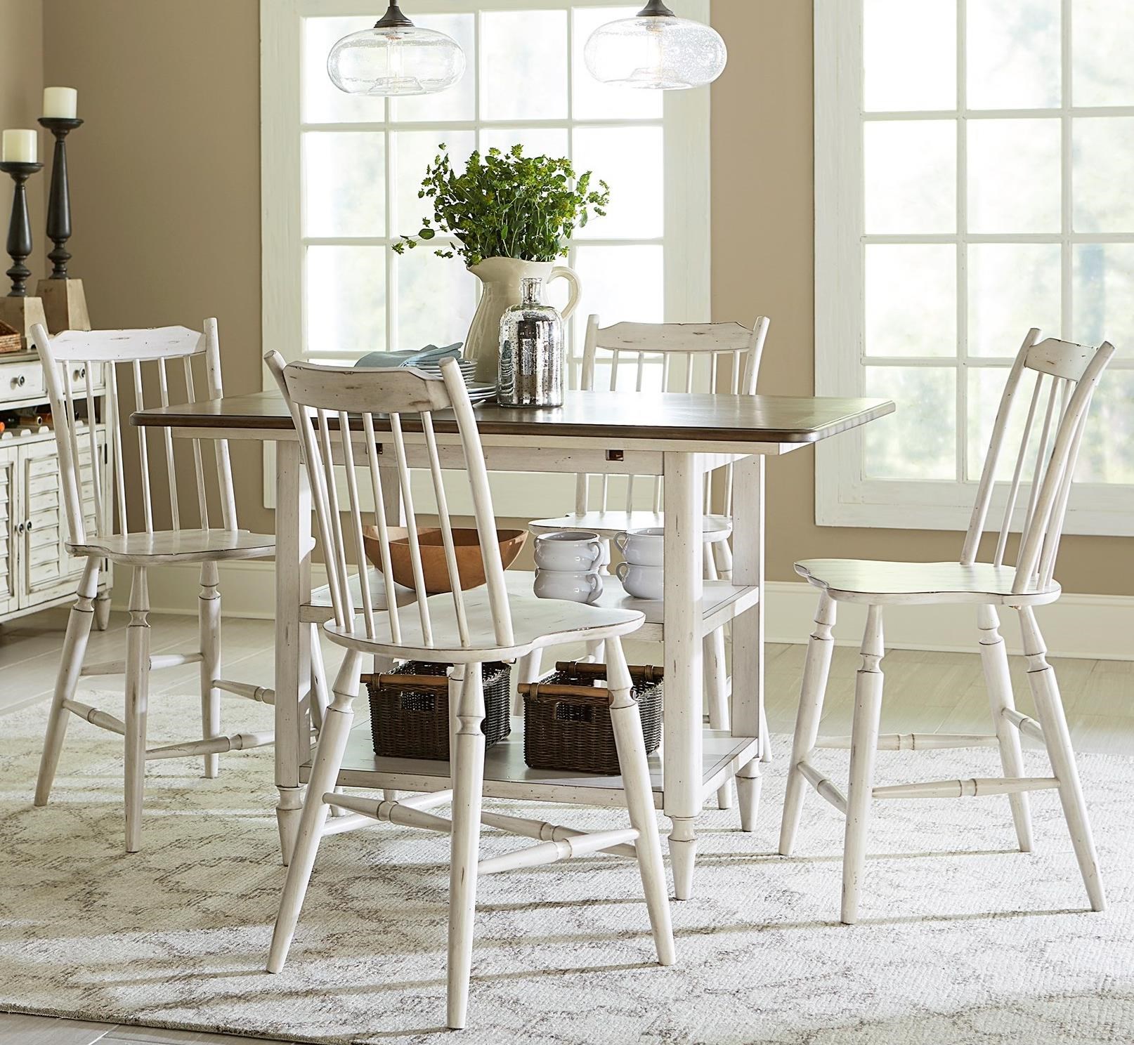 Liberty Furniture Oak Hill Dining 5 Piece Gathering Table And