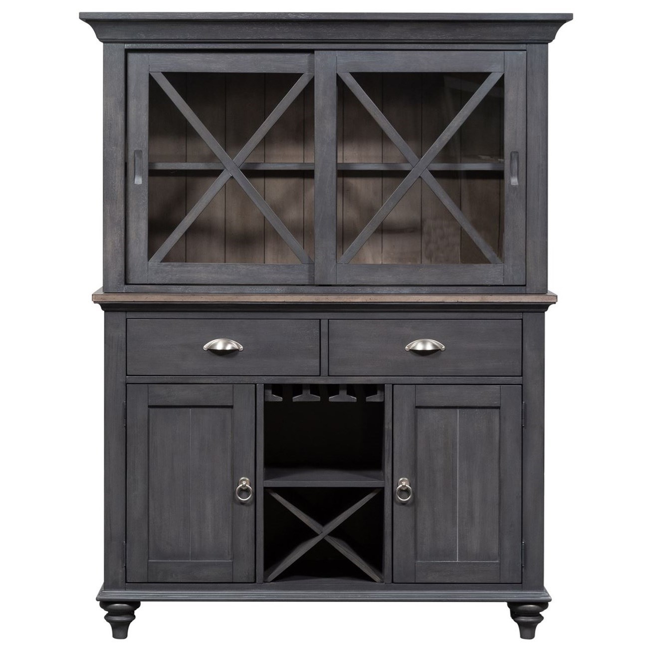 Liberty Furniture Ocean Isle 303g Cd Hb Cottage Style Hutch And Buffet With Touch Lighting Pilgrim Furniture City China Cabinets