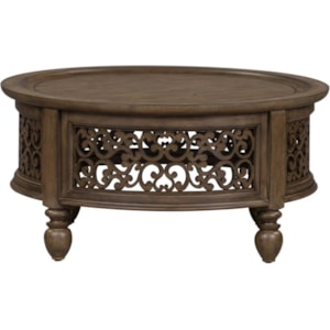 Liberty Furniture Parisian Marketplace Relaxed Vintage Round Cocktail Table With Open Design Standard Furniture Cocktail Coffee Tables