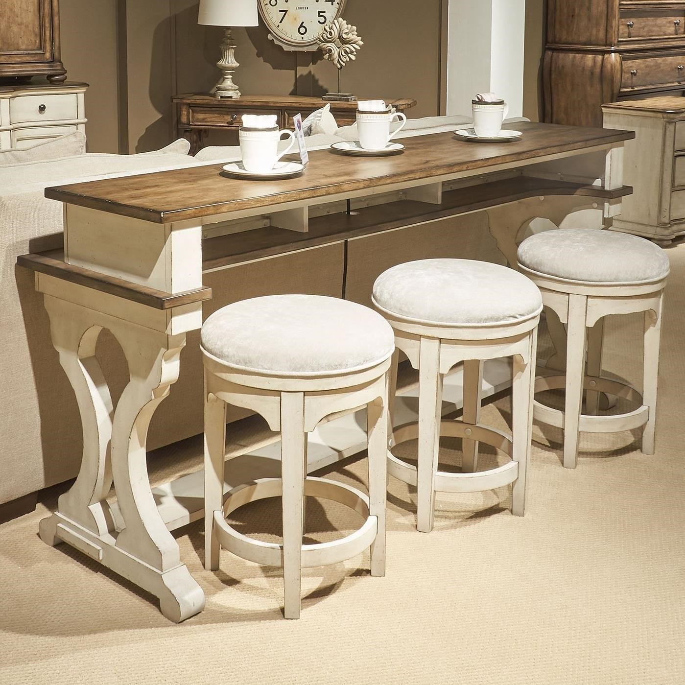 Liberty Furniture Parisian Marketplace 4 Piece Counter Height Console Bar Table Set Sheely S Furniture Appliance Pub Table And Stool Sets