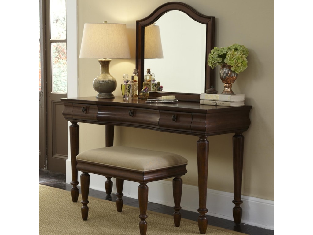 Liberty Furniture Rustic Traditions Vanity Set With Turned Legs