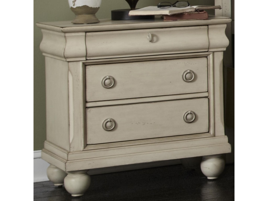 Brigham Three Drawer Nightstand With Antique Br Hardware Brigham Three Drawer Nightstand With Antique Br Hardware