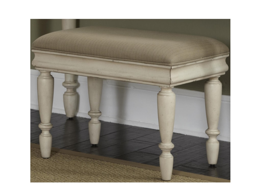 Liberty Furniture Rustic Traditions Vanity Bench With Turned Legs