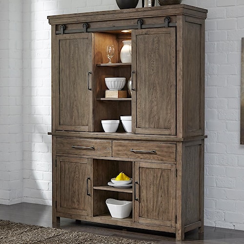 Liberty Furniture Sonoma Road Contemporary Hutch Buffet With Led