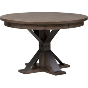 Liberty Furniture Sonoma Road Contempoary Oval Pedestal Table With Metal Strip Accents Suburban Furniture Dining Tables