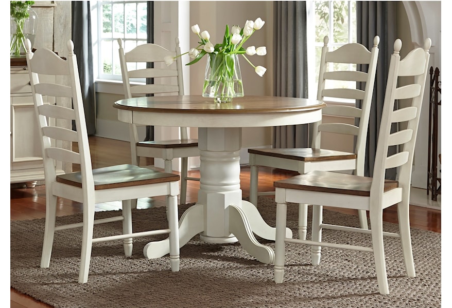 Liberty Furniture Springfield Dining Pedestal Table With Leaf