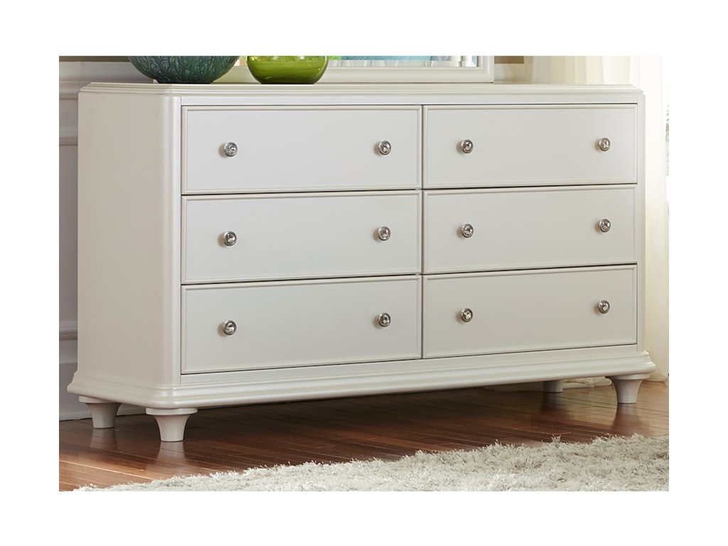 Liberty Furniture Stardust Contemporary Glam 6 Drawer Dresser With