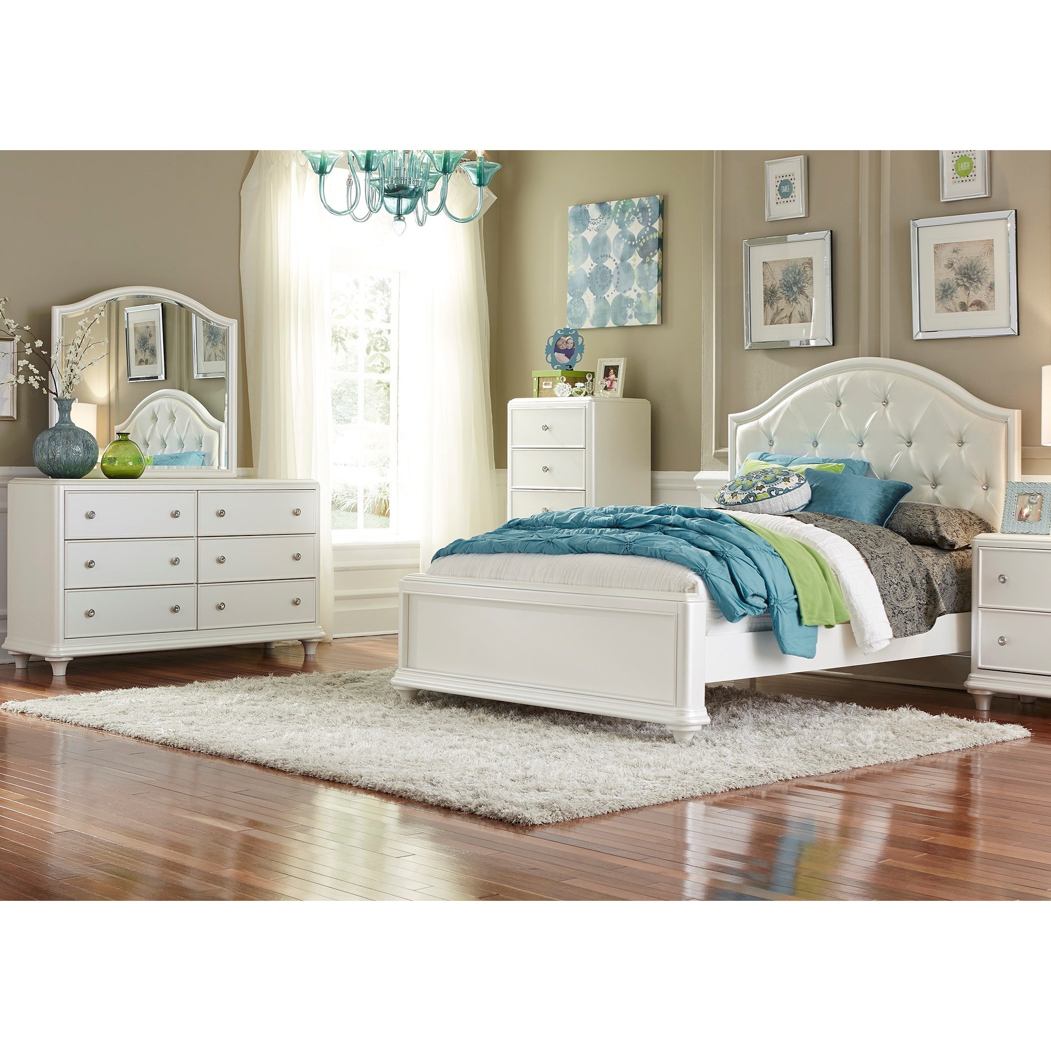 Liberty Furniture Stardust Glam Twin Panel Bed With Upholstered Headboard Suburban Furniture Platform Beds Low Profile Beds
