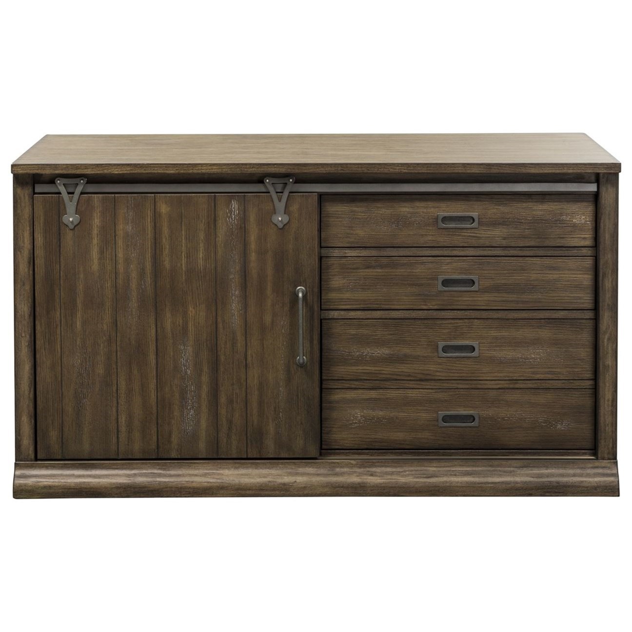 Liberty Furniture 466 Hoj Computer Credenza In Distressed Wood