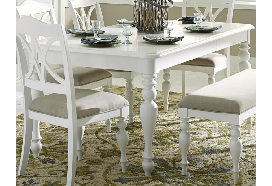Liberty Furniture Summer House I 607 T4078 Rectangular Leg Table With Turned Legs Pilgrim Furniture City Kitchen Tables