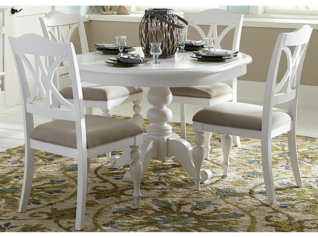 Liberty Furniture Summer House I Round Table With Turned Pedestal