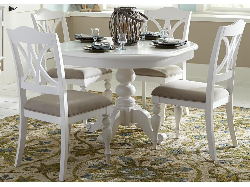 Liberty Furniture Summer House I Round Table With Turned Pedestal