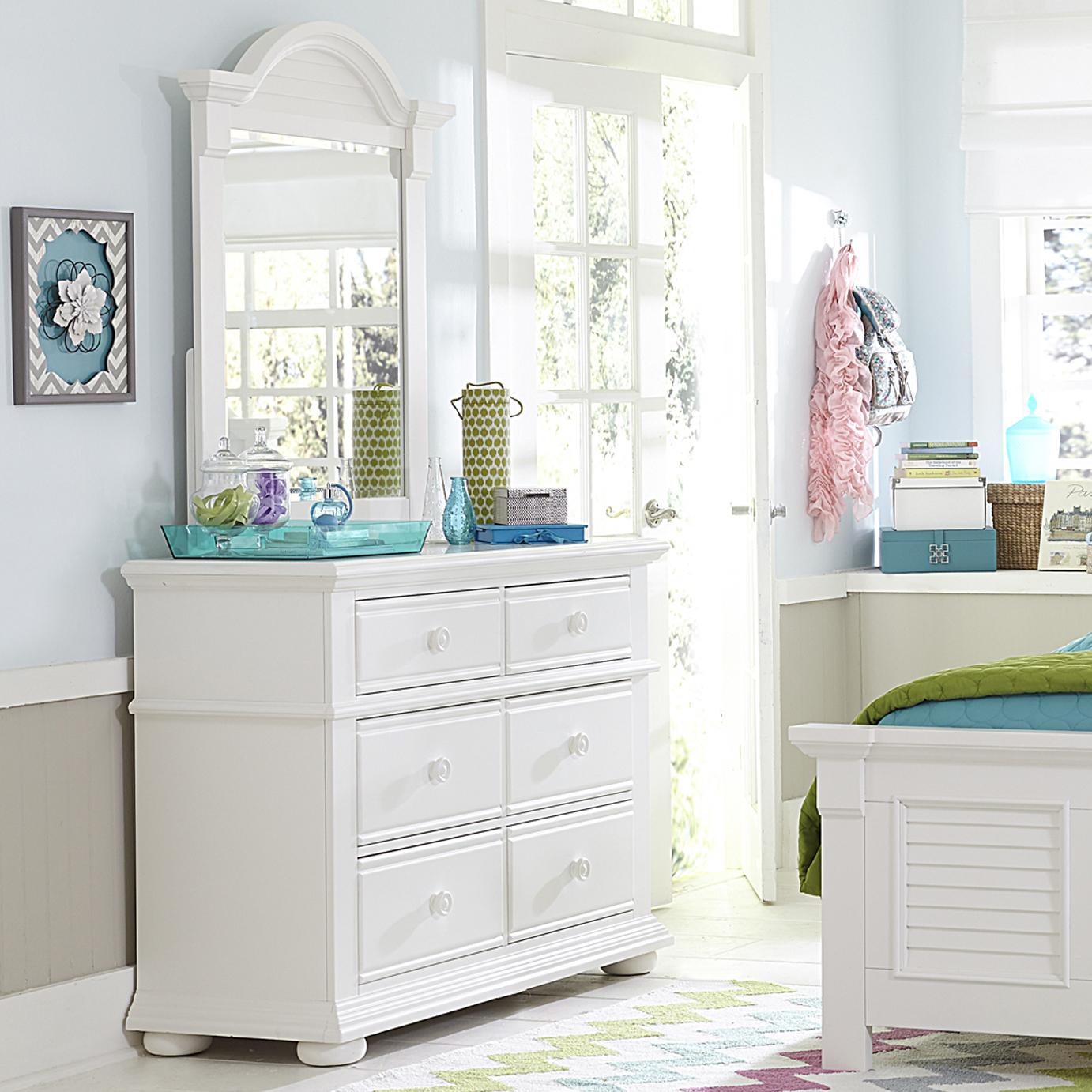 Liberty Furniture Summer House 6 Drawer Media Chest And Small Mirror Standard Furniture Dresser Mirror Sets