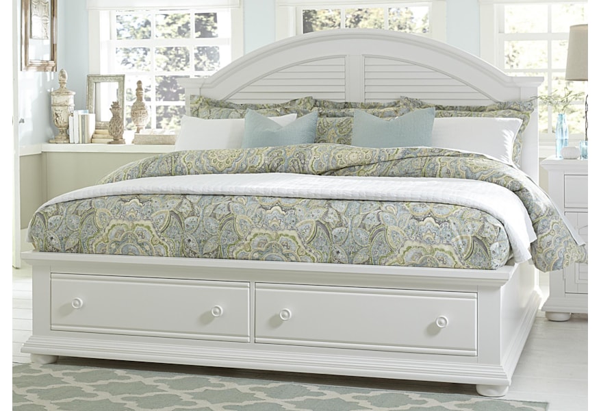 Liberty Furniture Summer House 607 Br Qsb Cottage Queen Bed With Storage Footboard Hudson S Furniture Platform Beds Low Profile Beds