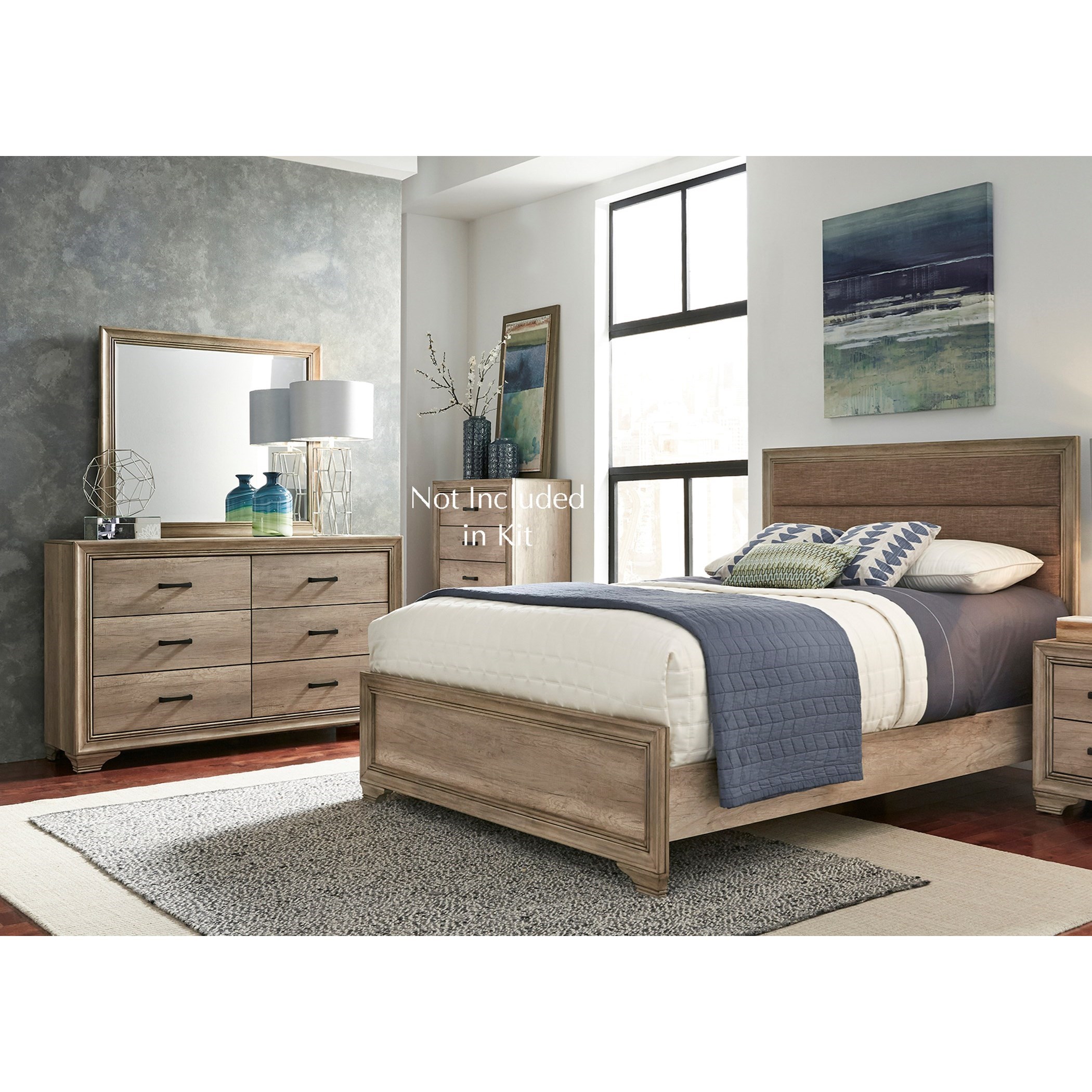 Liberty Furniture Sun Valley Twin Uph Bed Dresser Mirror Royal Furniture Bedroom Groups