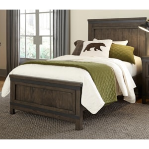 Liberty Furniture Thornwood Hills Rustic Full Panel Bed With Hammered Metal Strip Accents Standard Furniture Panel Beds