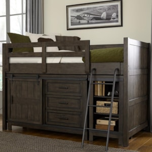 Liberty Furniture Thornwood Hills Rustic Twin Loft Bed With Dresser And Low Loft Bookcase Standard Furniture Loft Beds