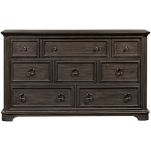 Liberty Furniture Townsend Place Traditional 8 Drawer Dresser With