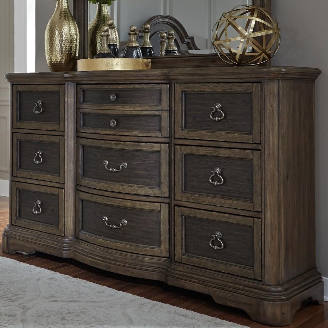Augustine Traditional 9 Drawer Dresser With Fully Stained Interior