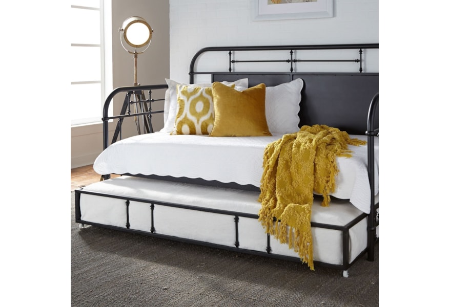 Liberty Furniture Vintage Series Twin Metal Trundle Daybed With Twin Metal Trundle Daybed