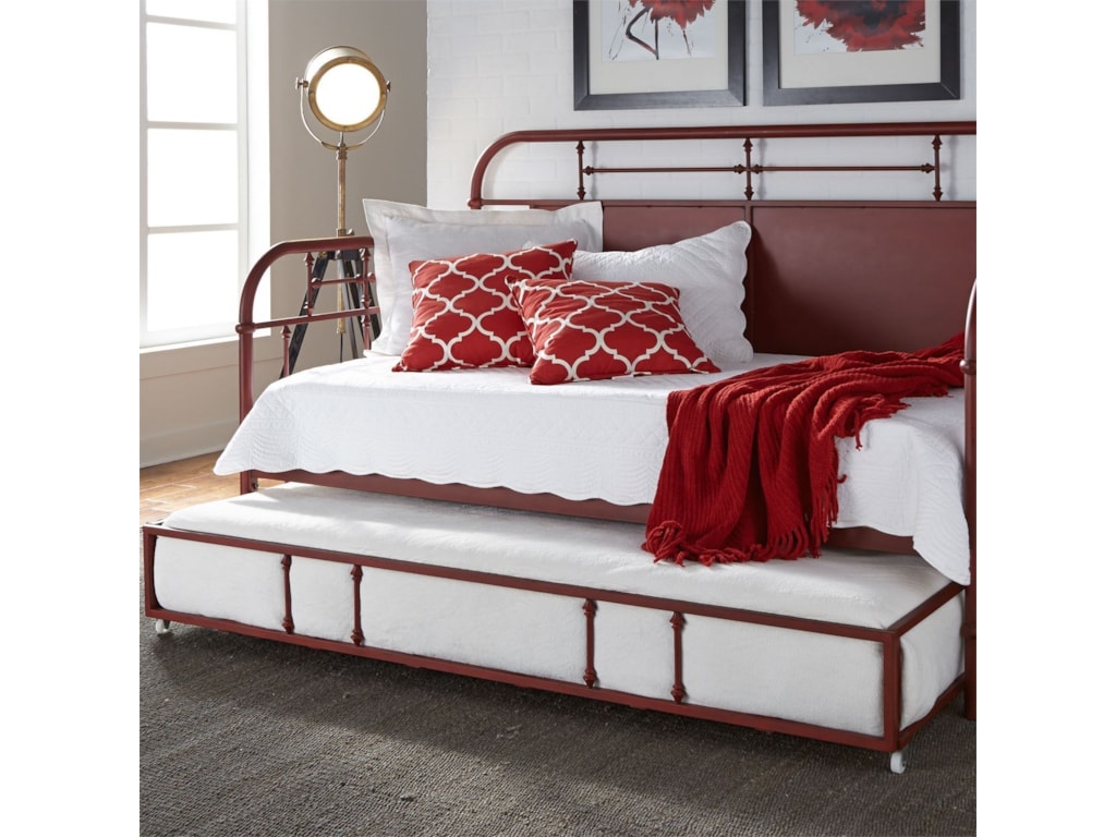 Liberty Furniture Vintage Series Twin Metal Trundle Daybed With Twin Metal Trundle Daybed