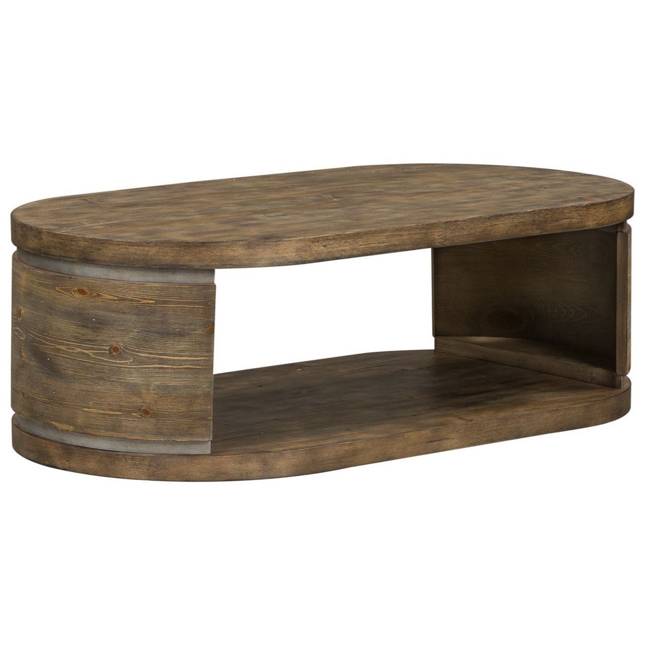 Liberty Furniture West End Contemporary Oval Cocktail Table With