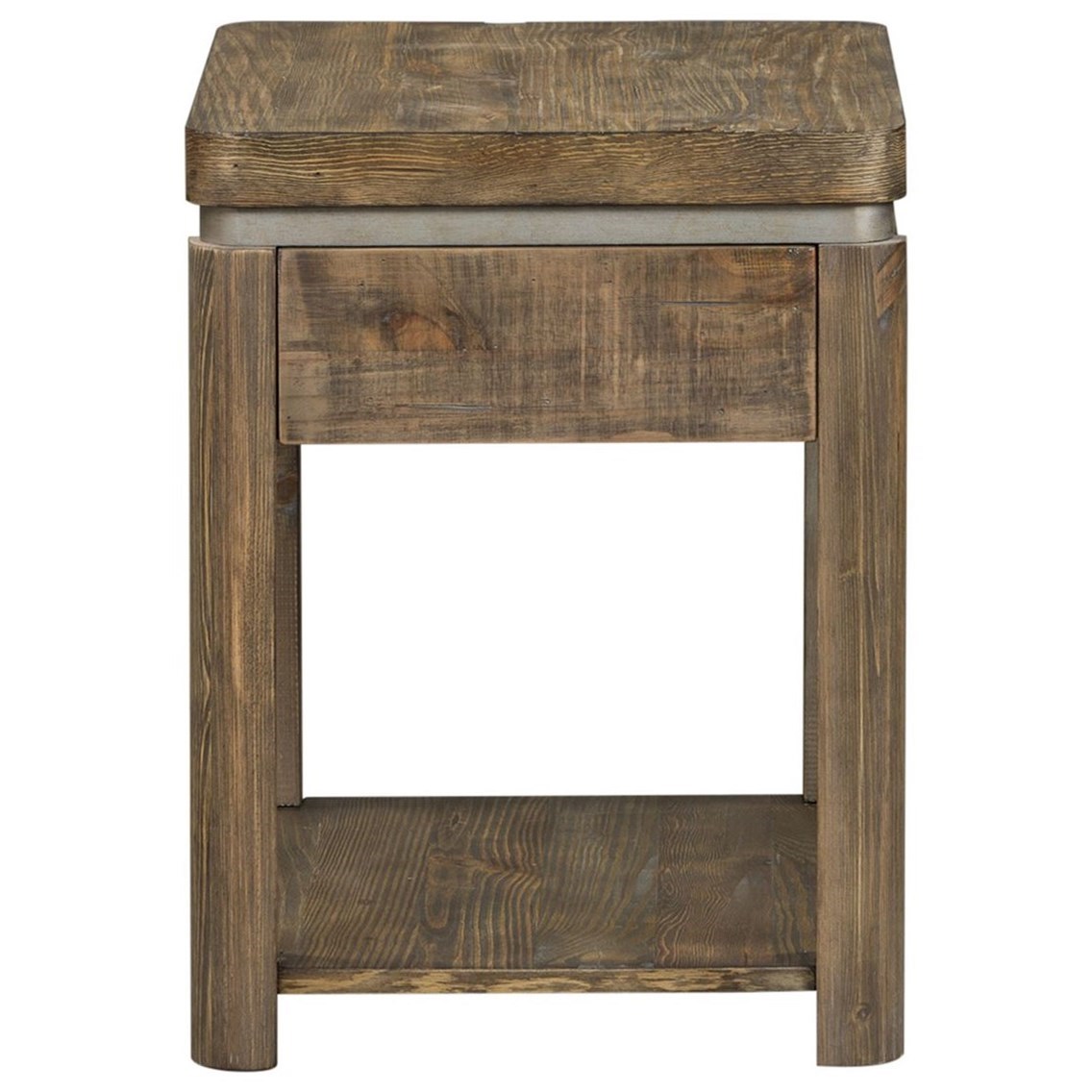 Liberty Furniture West End Contemporary Chair Side Table With Metal Finished Accent Strip Stoney Creek Furniture End Tables