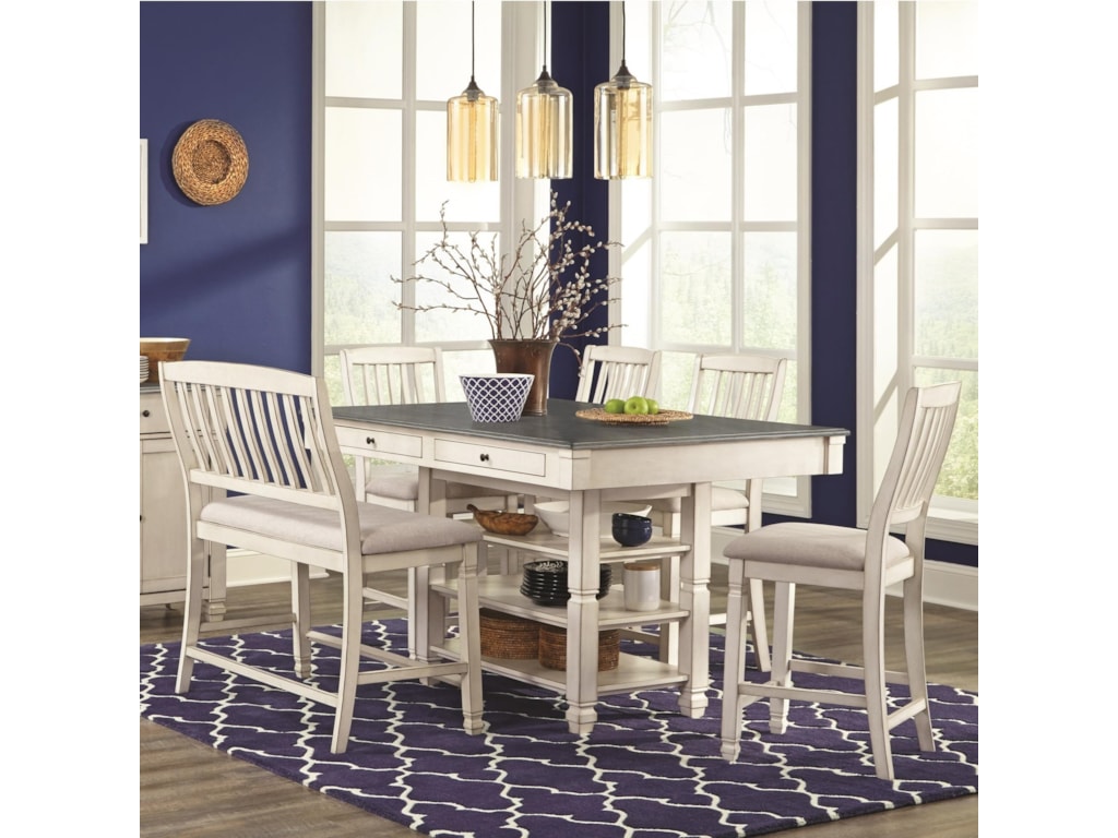 Lifestyle 1735p 1735p 6 Cottage Style 6 Piece Pub Table Set With