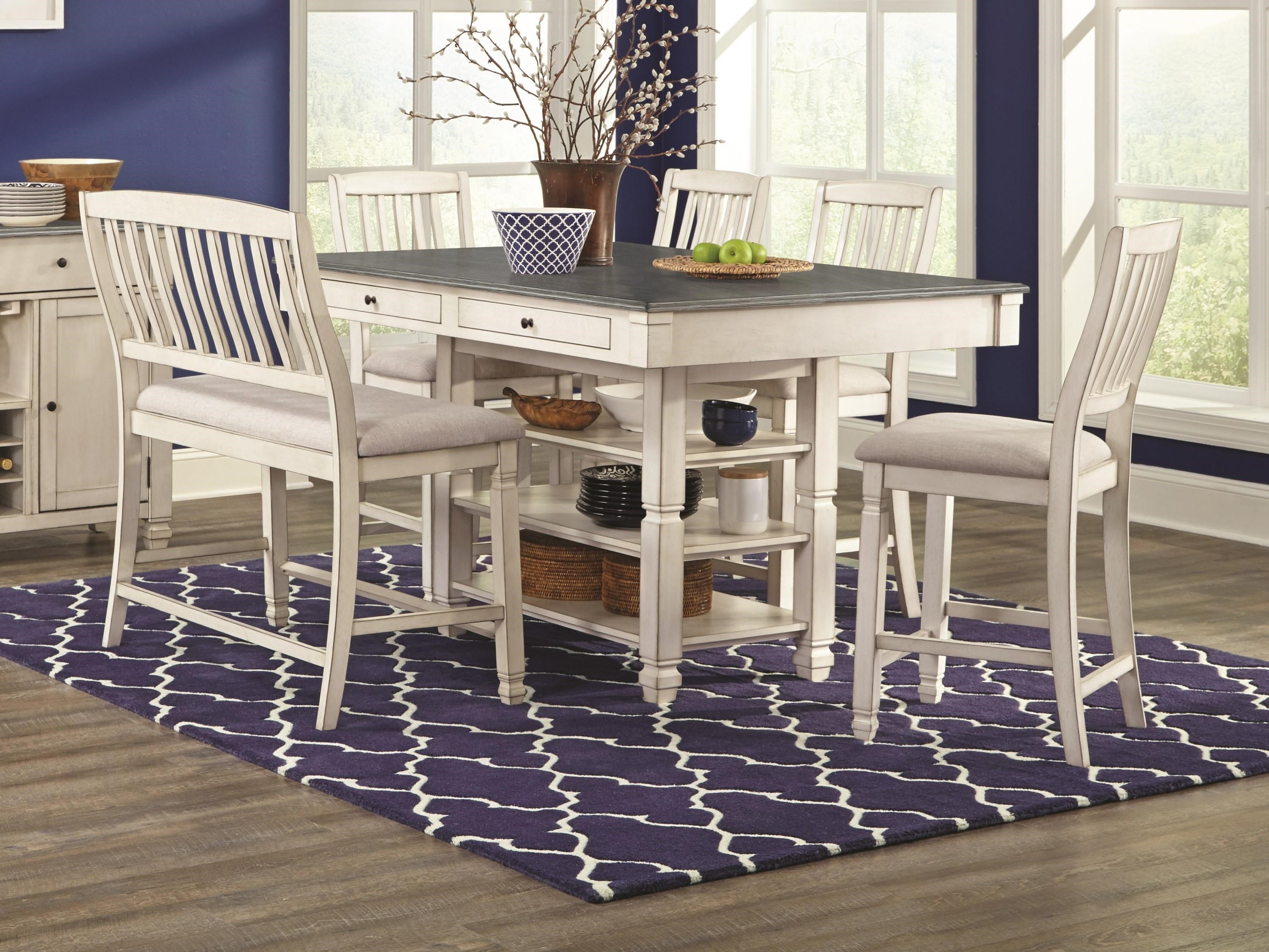 Lifestyle Crafton Counter Height Table With 4 Stools And Bench