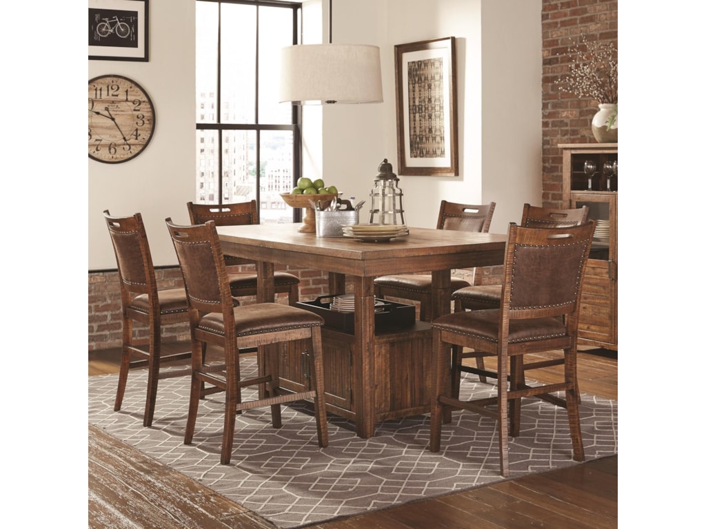 Lifestyle Jeff 7 Pc Pub Dining Group Royal Furniture Pub Table And Stool Sets
