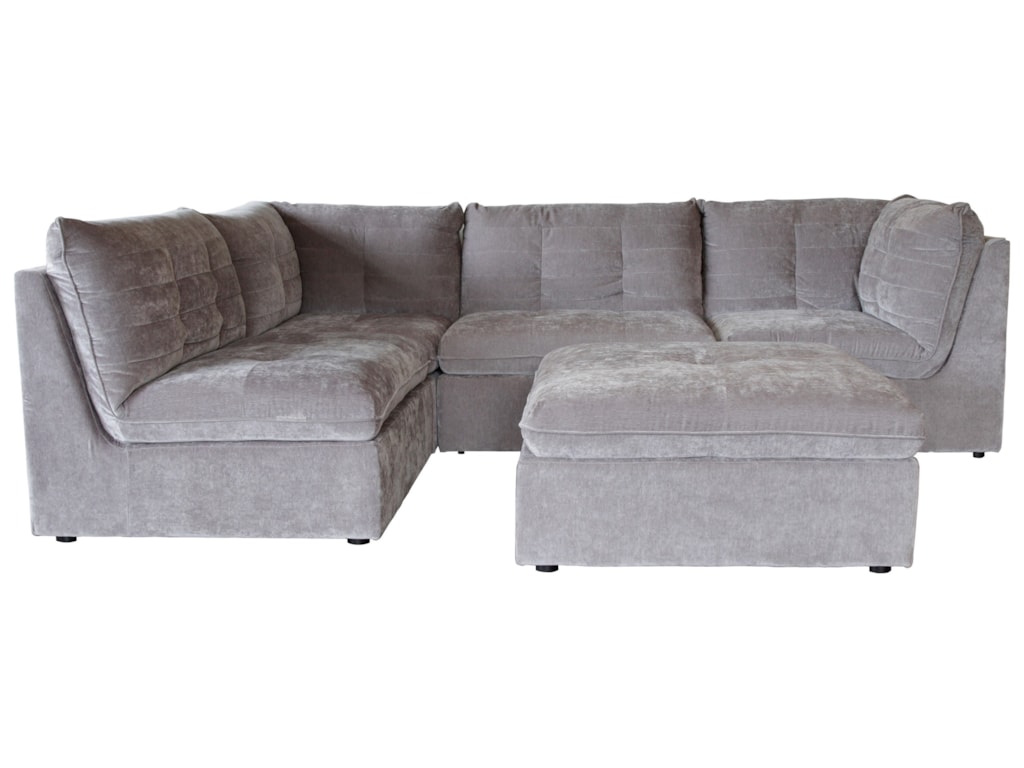Lydia Modular Channel Tufted Sectional With Floating Ottoman By Lifestyle At Homeworld Furniture